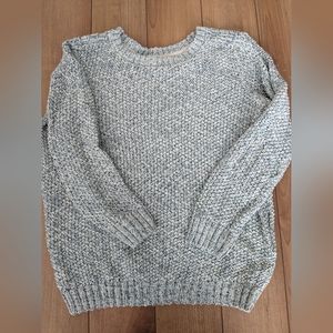 Cotton Blend Knit Sweater 3/4 Sleeves Blue & Cream Size S Cortefiel Brand